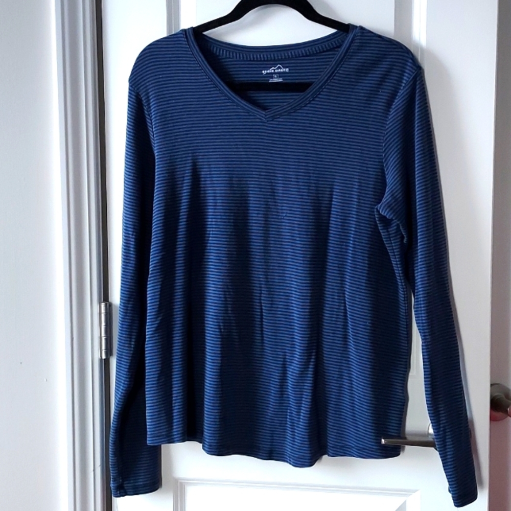 Eddie Bauer long sleeve tee blue black xl